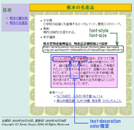 CSSをつけた文書